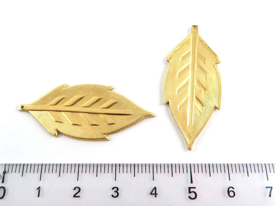 2x Breloque feuille d'arbre (17mm x 39mm) CH-073